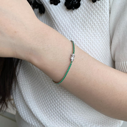 [Solara Jewelry]Dazzling Colorful Round Cut Daily Bracelet