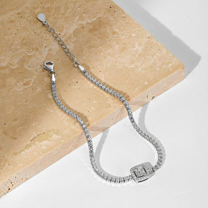 [Solara Jewelry]Luxurious Dazzling Square Shape Banquet Bracelet