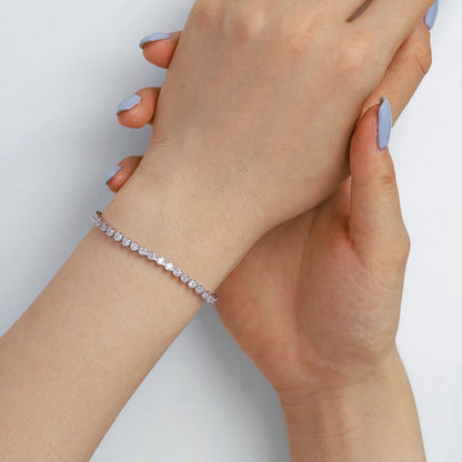 [Solara Jewelry]Ornate  Sparkling Round Cut Daily Bracelet