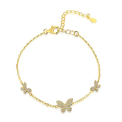 [Solara Jewelry]Delicate Butterfly Pendant Bracelet