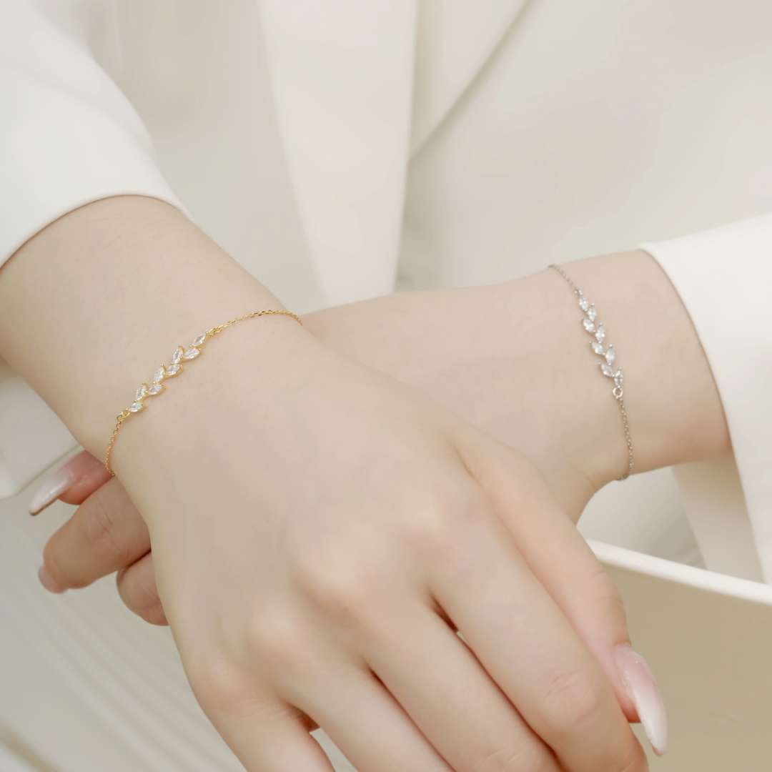 [Solara Jewelry]Elegant Wheat Leaves Shape Bracelet