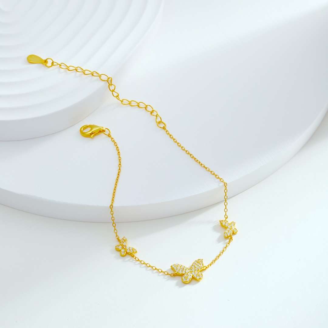 [Solara Jewelry]Delicate Butterfly Pendant Bracelet