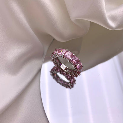 [Solara Jewelry]Elegant Princess Cut Tennis Ring