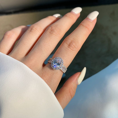[Solara Jewelry]1.5 Carat Dazzling Charming Oval Cut Banquet Ring