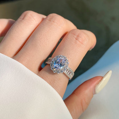 [Solara Jewelry]1.5 Carat Dazzling Charming Oval Cut Banquet Ring