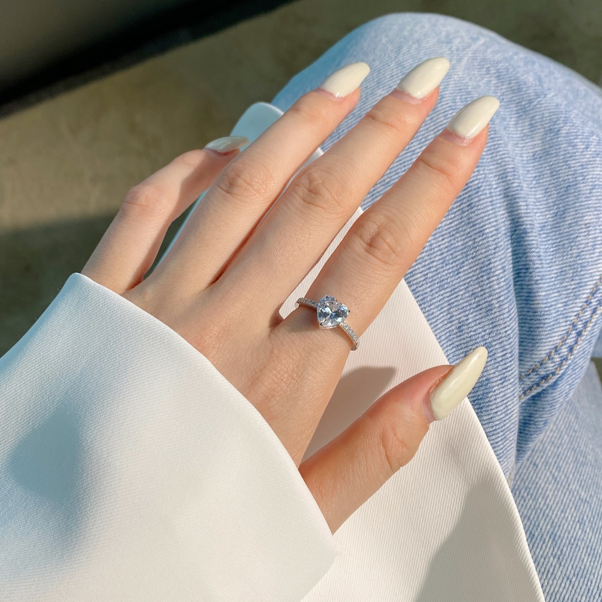 [Solara Jewelry]2.0 Carat Dazzling Lustrous Heart Cut Lover Ring