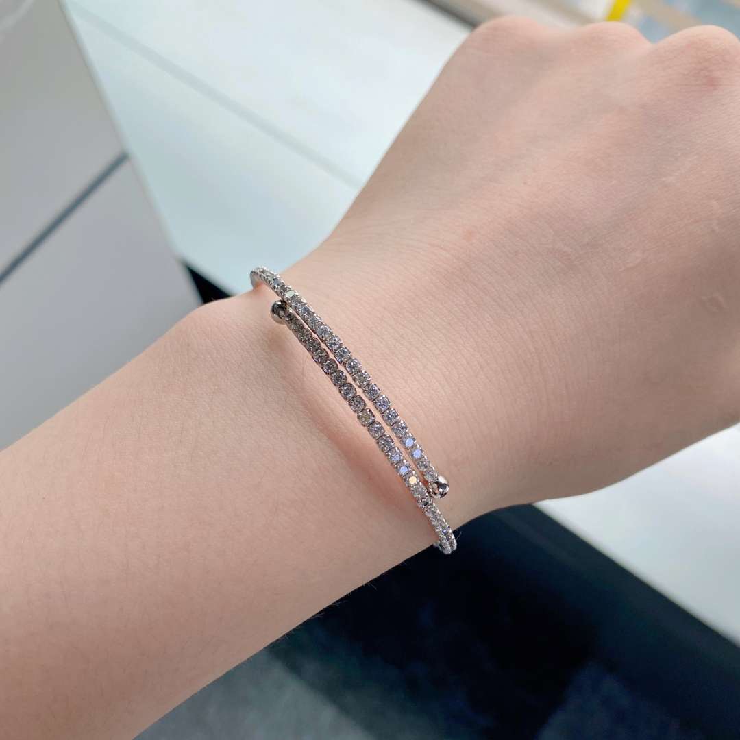 [Solara Jewelry]Row of Diamonds Round Fashion Bracelet