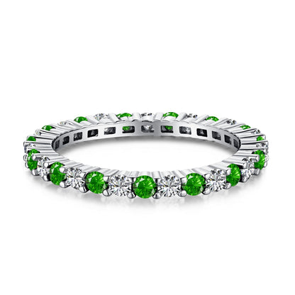[Solara Jewelry]Exquisite Colorful Round Cut Tennis Ring
