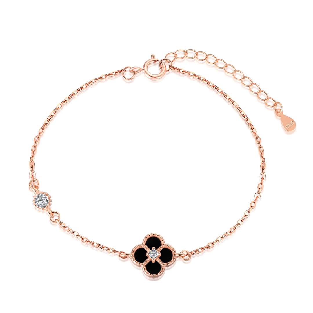 [Solara Jewelry]Delicate Four Leaf Clover Bracelet