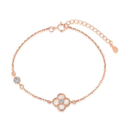 [Solara Jewelry]Delicate Four Leaf Clover Bracelet