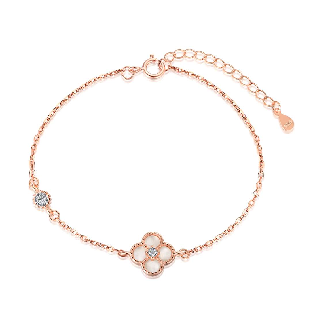 [Solara Jewelry]Delicate Four Leaf Clover Bracelet