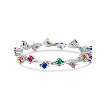 [Solara Jewelry]Radiant Colorful Round Cut Daily Ring