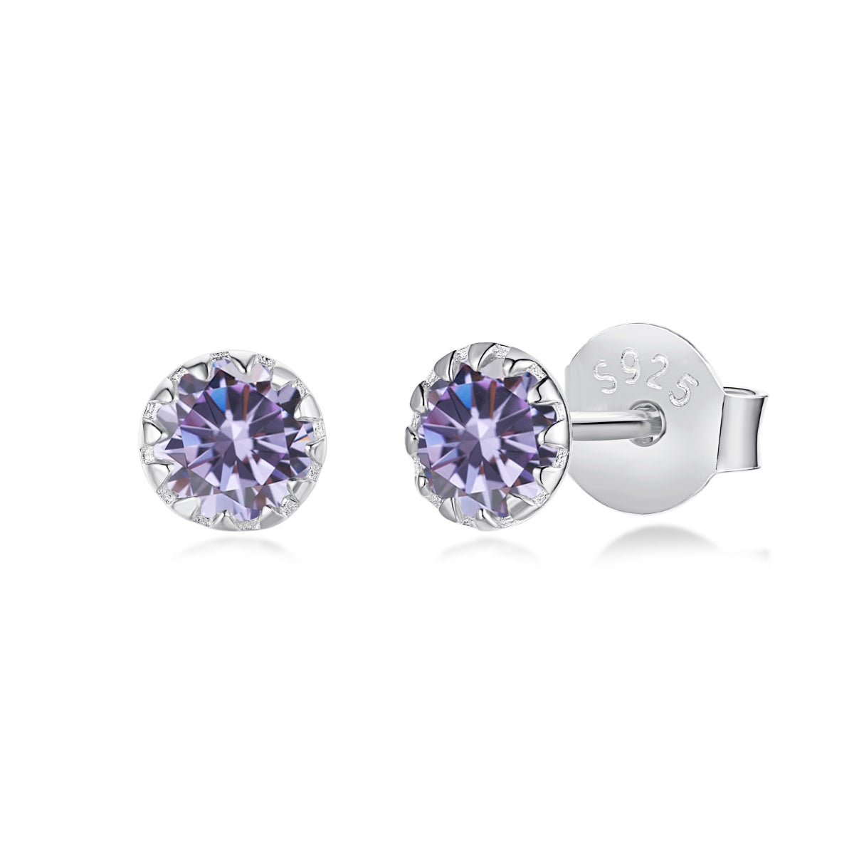 [Solara Jewelry]Sparkling Colorful Round Shape Earrings