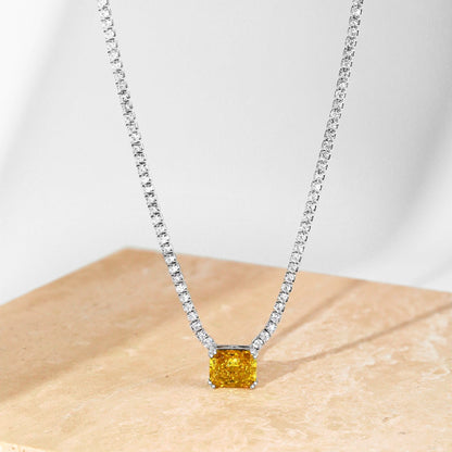 [Solara Jewelry]4.0 Carat Elegant Radiant Cut Necklace