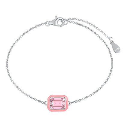 [Solara Jewelry]2.0 Carat Sparkling Colorful Emerald Cut Daily Bracelet