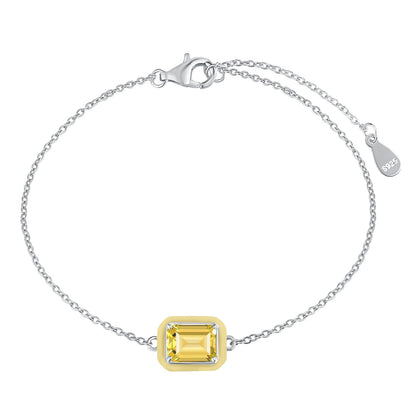 [Solara Jewelry]2.0 Carat Sparkling Colorful Emerald Cut Daily Bracelet
