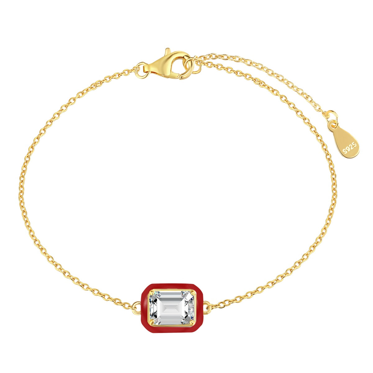 [Solara Jewelry]2.0 Carat Sparkling Colorful Emerald Cut Daily Bracelet