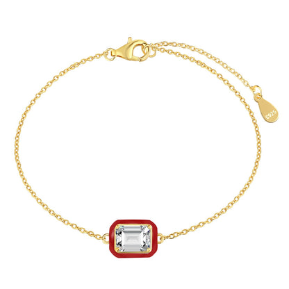 [Solara Jewelry]2.0 Carat Sparkling Colorful Emerald Cut Daily Bracelet
