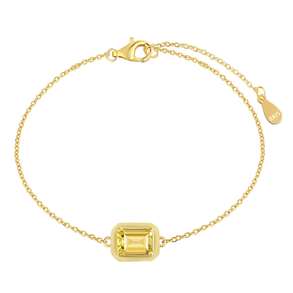 [Solara Jewelry]2.0 Carat Sparkling Colorful Emerald Cut Daily Bracelet