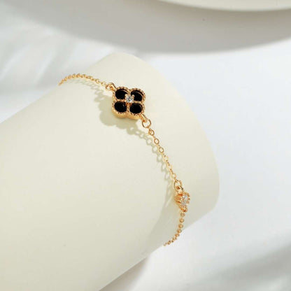 [Solara Jewelry]Delicate Four Leaf Clover Bracelet