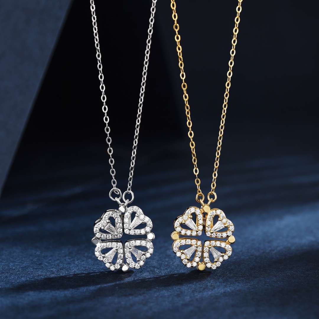 [Solara Jewelry]Ornate Heart Cut Flower Shape Necklace