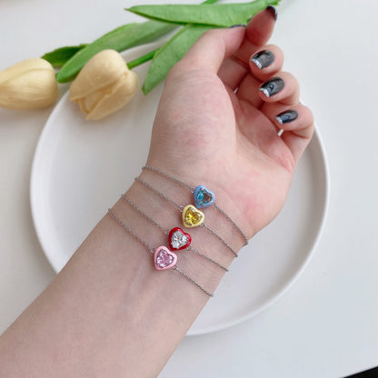 [Solara Jewelry]Sparkling Romantic Heart Shape Lover Bracelet