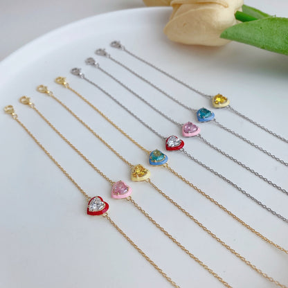 [Solara Jewelry]Sparkling Romantic Heart Shape Lover Bracelet