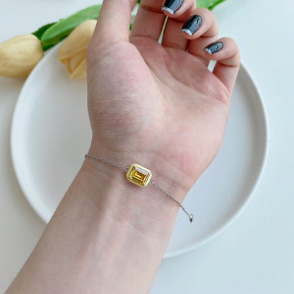 [Solara Jewelry]2.0 Carat Sparkling Colorful Emerald Cut Daily Bracelet
