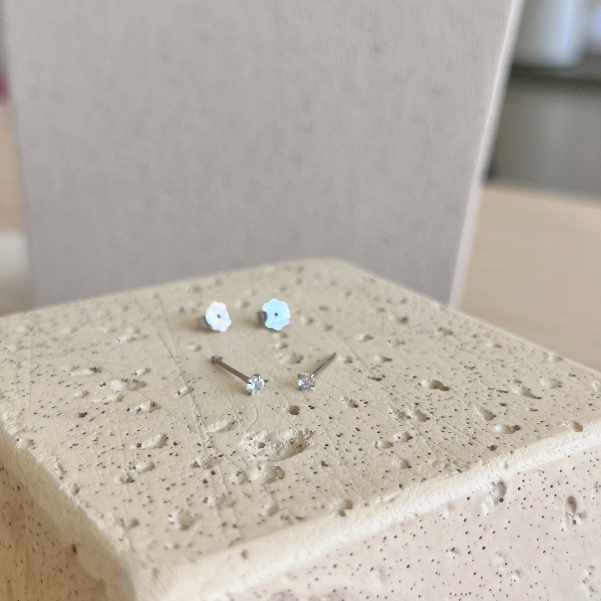 [Solara Jewelry]Delicate Solitaire Earrings