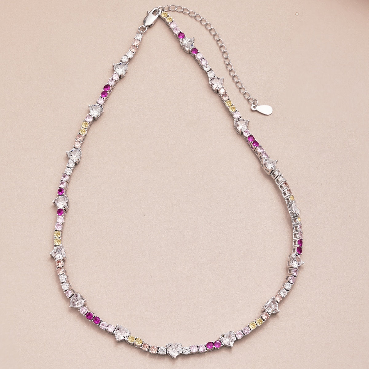 [Solara Jewelry]Delicate Colorful Rainbow Tennis Chain