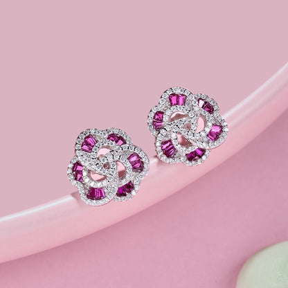 [Solara Jewelry]Exquisite Flower Shape Daily Earrings