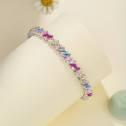 [Solara Jewelry]Ornate Sparkling Multi Cut Party Bracelet
