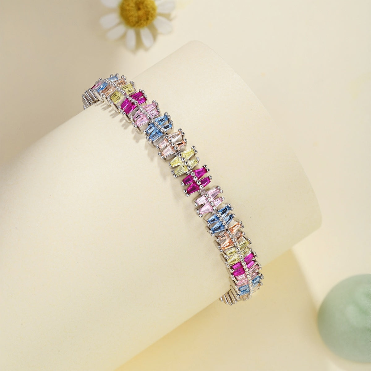 [Solara Jewelry]Sparkling Exquisite Multi Cut Party Bracelet