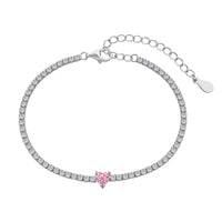 [Solara Jewelry]0.5 Carat Elegant Romantic Heart Shape Lover Bracelet