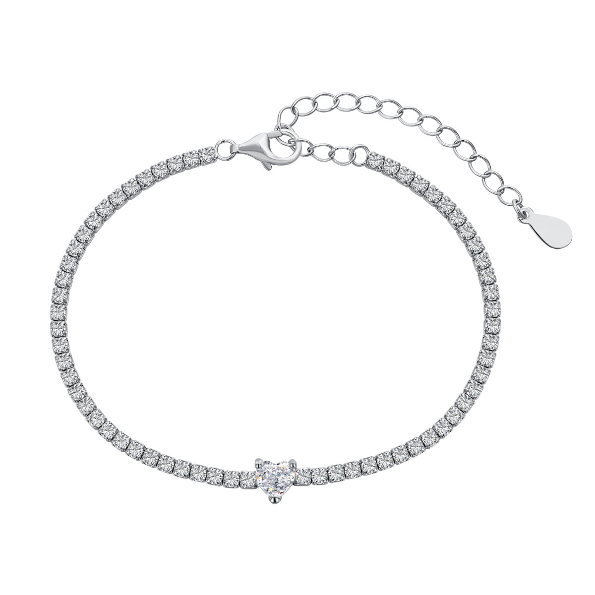 [Solara Jewelry]0.5 Carat Elegant Romantic Heart Shape Lover Bracelet