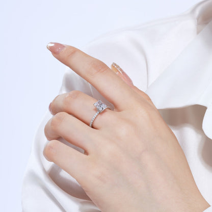 [Solara Jewelry]2.0 Carat Dazzling Sparkling Radiant Cut Party Ring