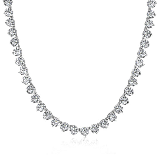 [Solara Jewelry]Ornate Heart Cut Tennis Necklace