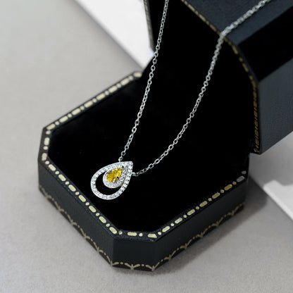 [Solara Jewelry]Sparkling Pear Cut Necklace