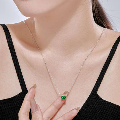 [Solara Jewelry]Luxurious Square Shape Colorful Necalack