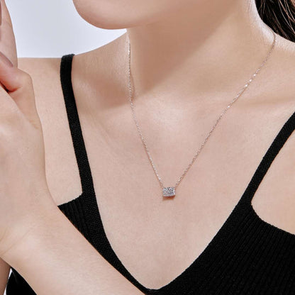 [Solara Jewelry]Luxurious Square Shape Colorful Necalack