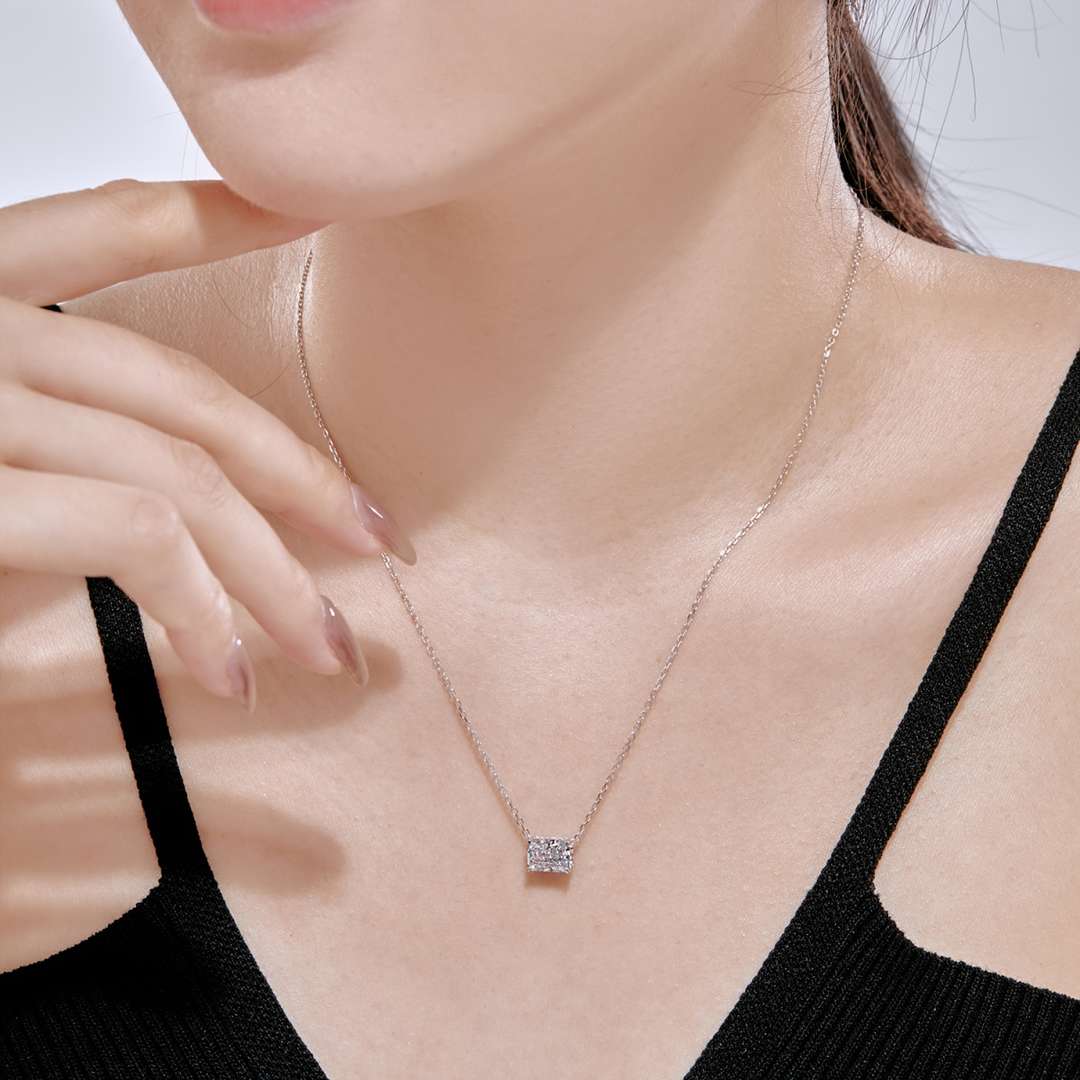 [Solara Jewelry]Luxurious Square Shape Colorful Necalack