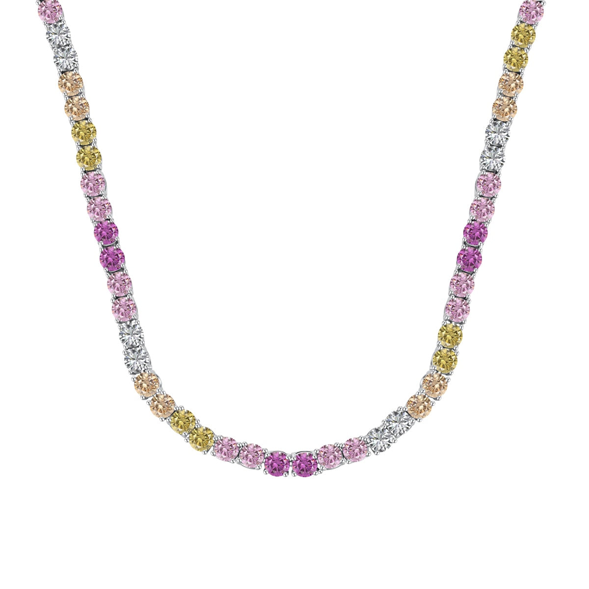 [Solara Jewelry]Delicate Colorful Tennis Necklace