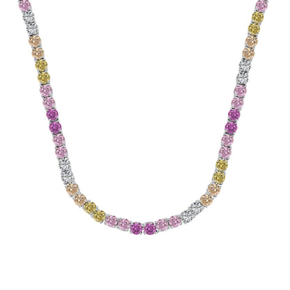 [Solara Jewelry]Delicate Colorful Tennis Necklace