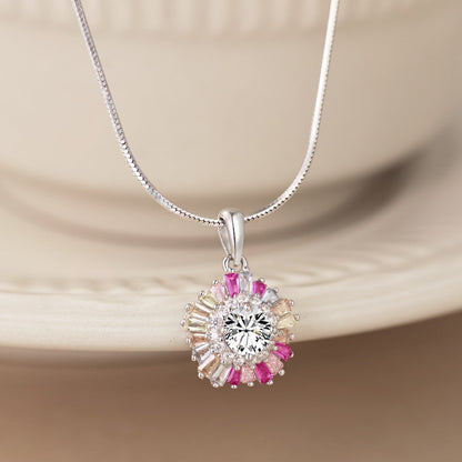 [Solara Jewelry]Charming Flower Colorful Necklace