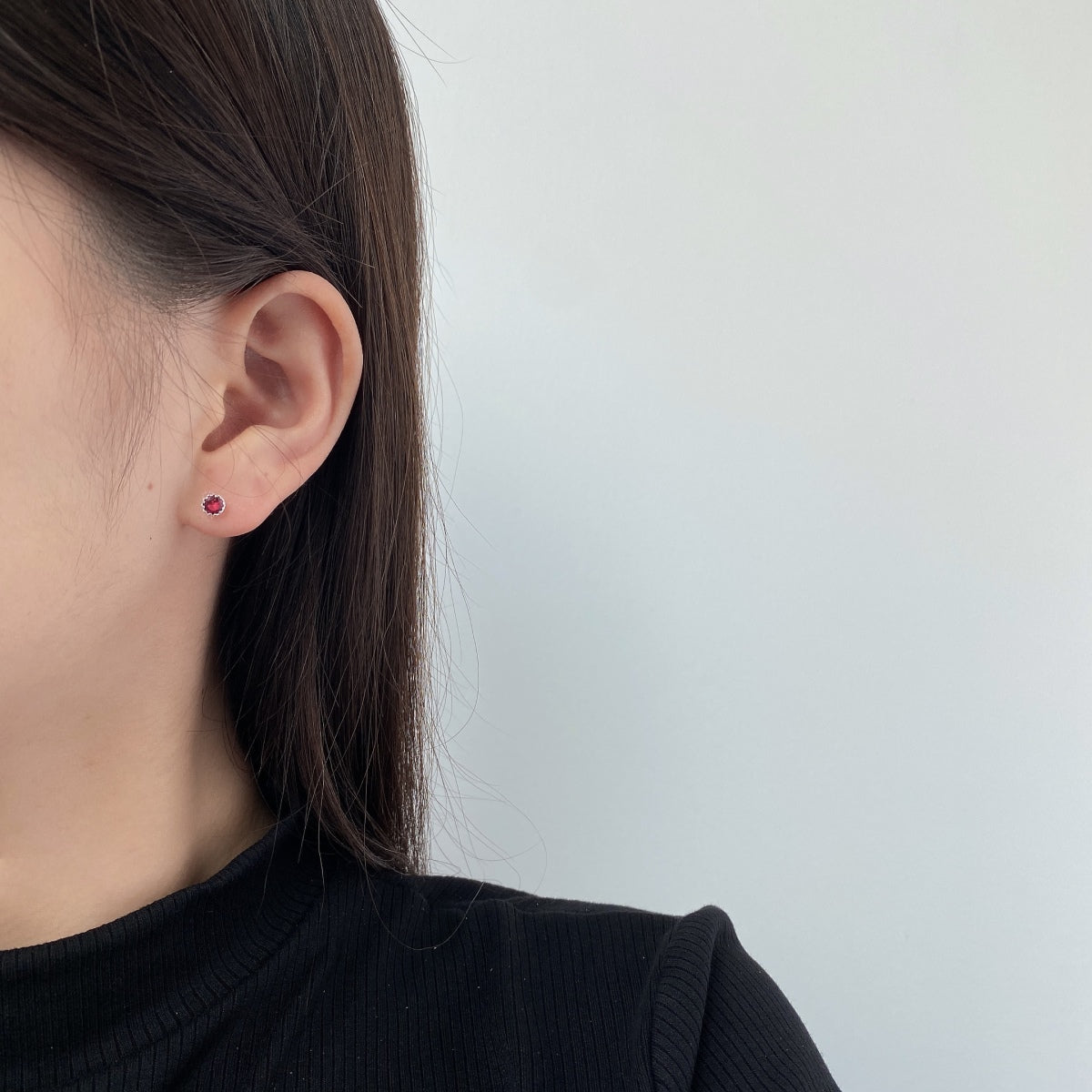 [Solara Jewelry]Sparkling Colorful Round Shape Earrings