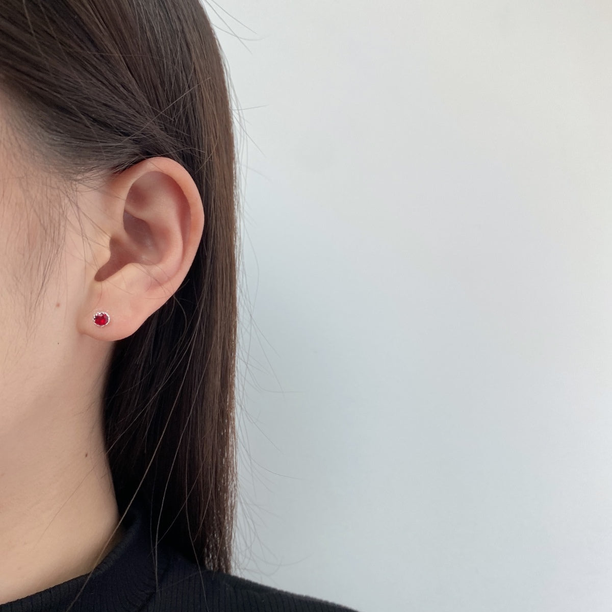 [Solara Jewelry]Sparkling Colorful Round Shape Earrings