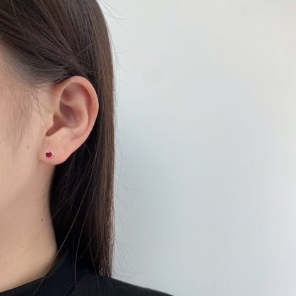 [Solara Jewelry]Sparkling Colorful Round Shape Earrings