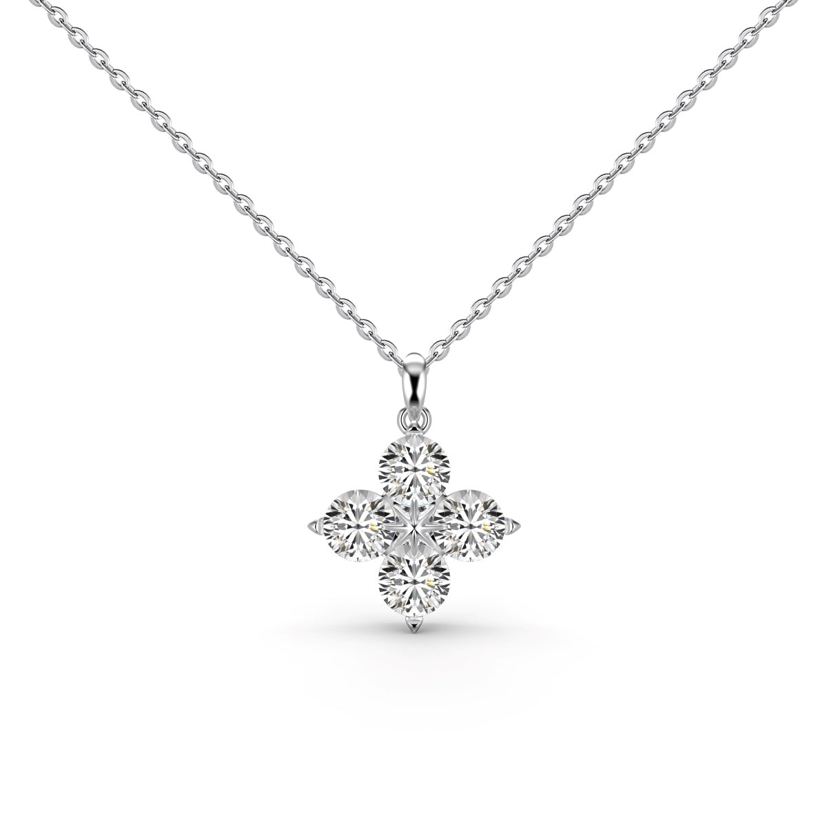 [Solara Jewelry]Four-Leaf Clover And Eight-Pointed Star Necklace