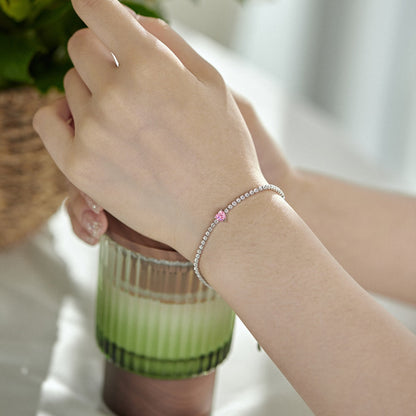 [Solara Jewelry]0.5 Carat Elegant Romantic Heart Shape Lover Bracelet