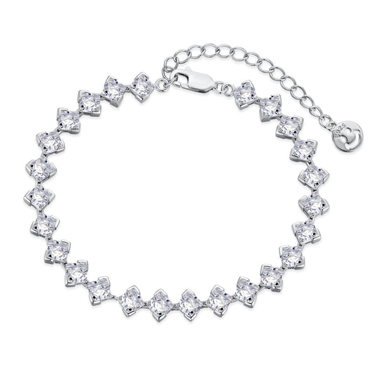 [Solara Jewelry]0.5 Carat Ornate Princess Cut Daily Bracelet